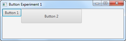 Two JavaFX Button instances - one with preferred width and height set on it.