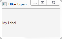 A JavaFX Label component displayed in the scene graph.