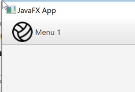 A JavaFX MenuBar with a single Menu which has a graphic icon set.