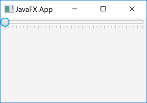 A JavaFX Slider control with tick marks shown.